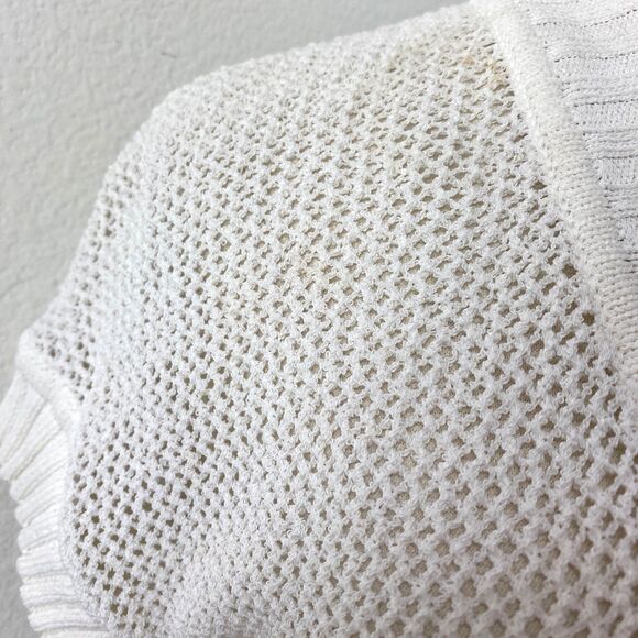 Vtg Caslon White Crochet Bolero Sweater Small Coquette Whimsy Fairy Boho Peasant - Picture 3 of 12